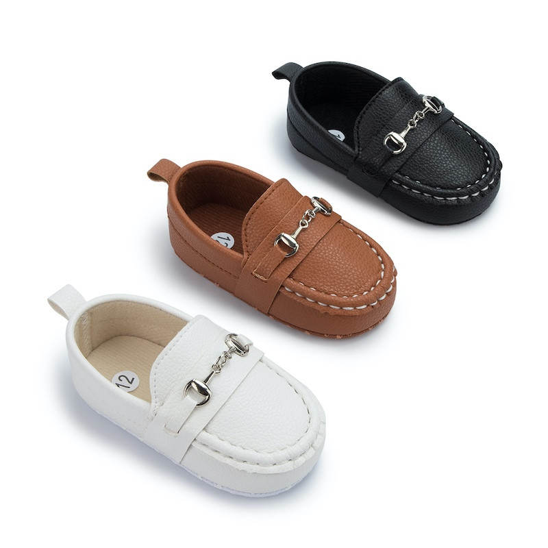 First walker Pu leather dress baby boy Soft sole infant Moccasins baby loafers shoes Brown